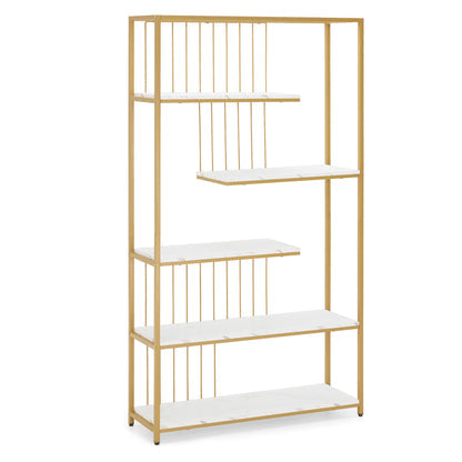 Bücherregal Standregal mit 5 Ebenen - Büroregal mit Metallrahmen