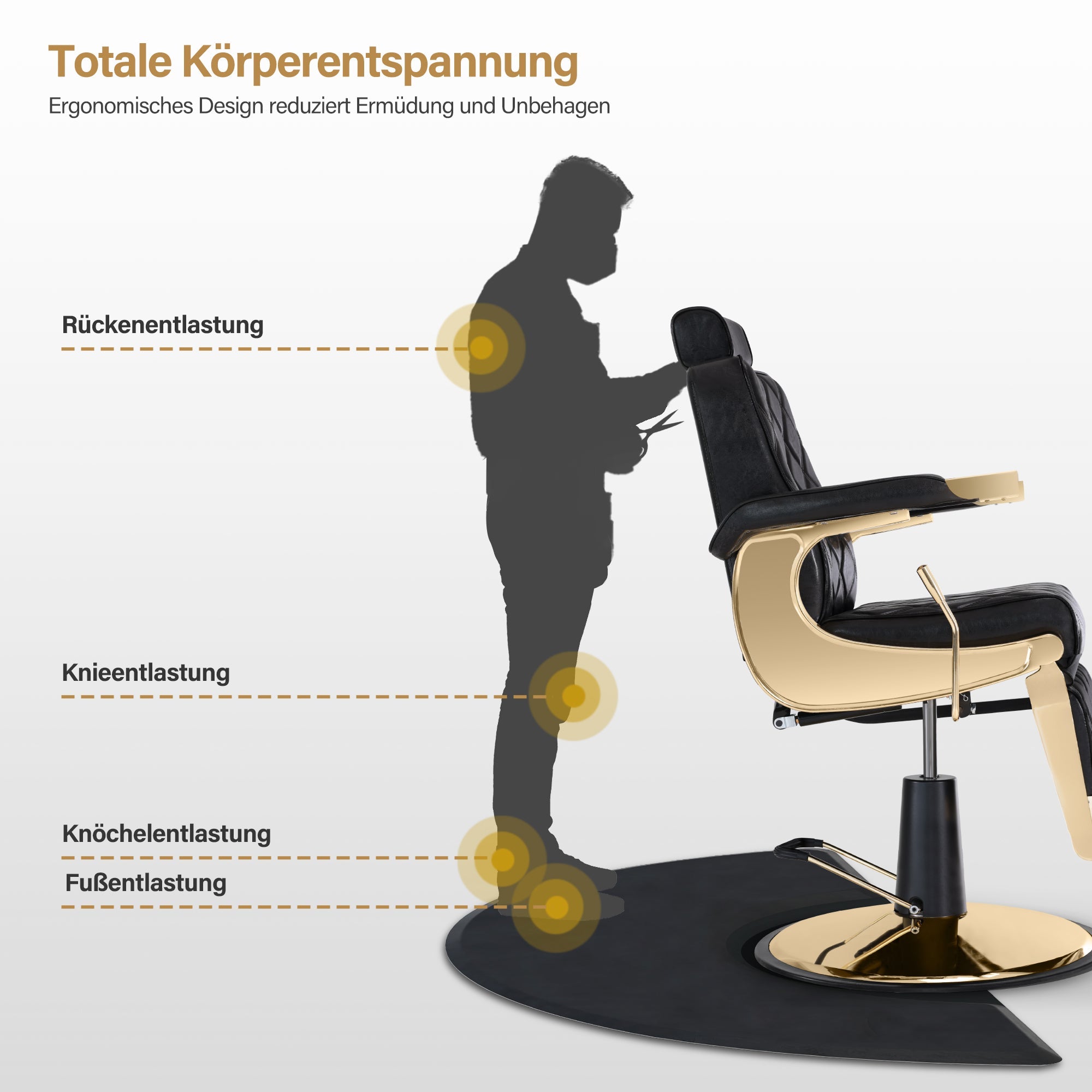 Anti-Ermüdungsmatte für Friseure M122 Schwarz