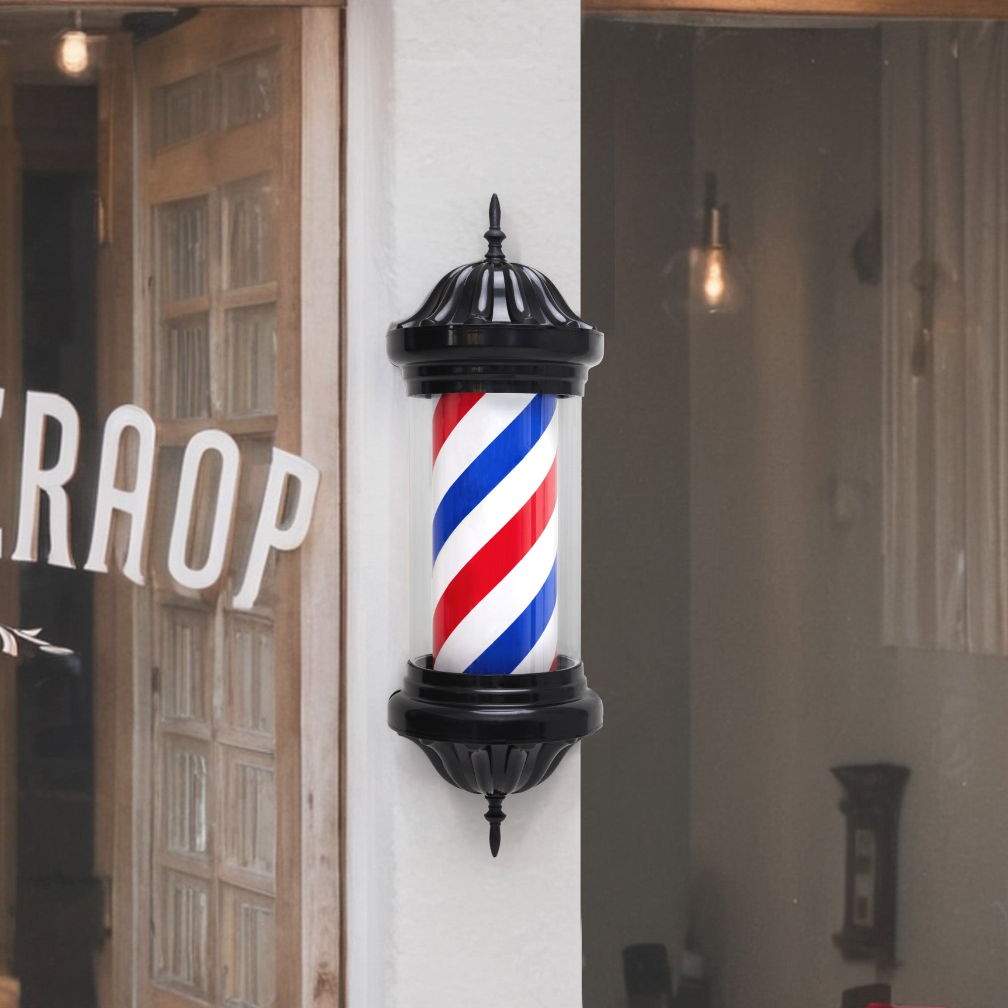 Barber Pole Barbierstab L054-1 Blau/Rot/Weis