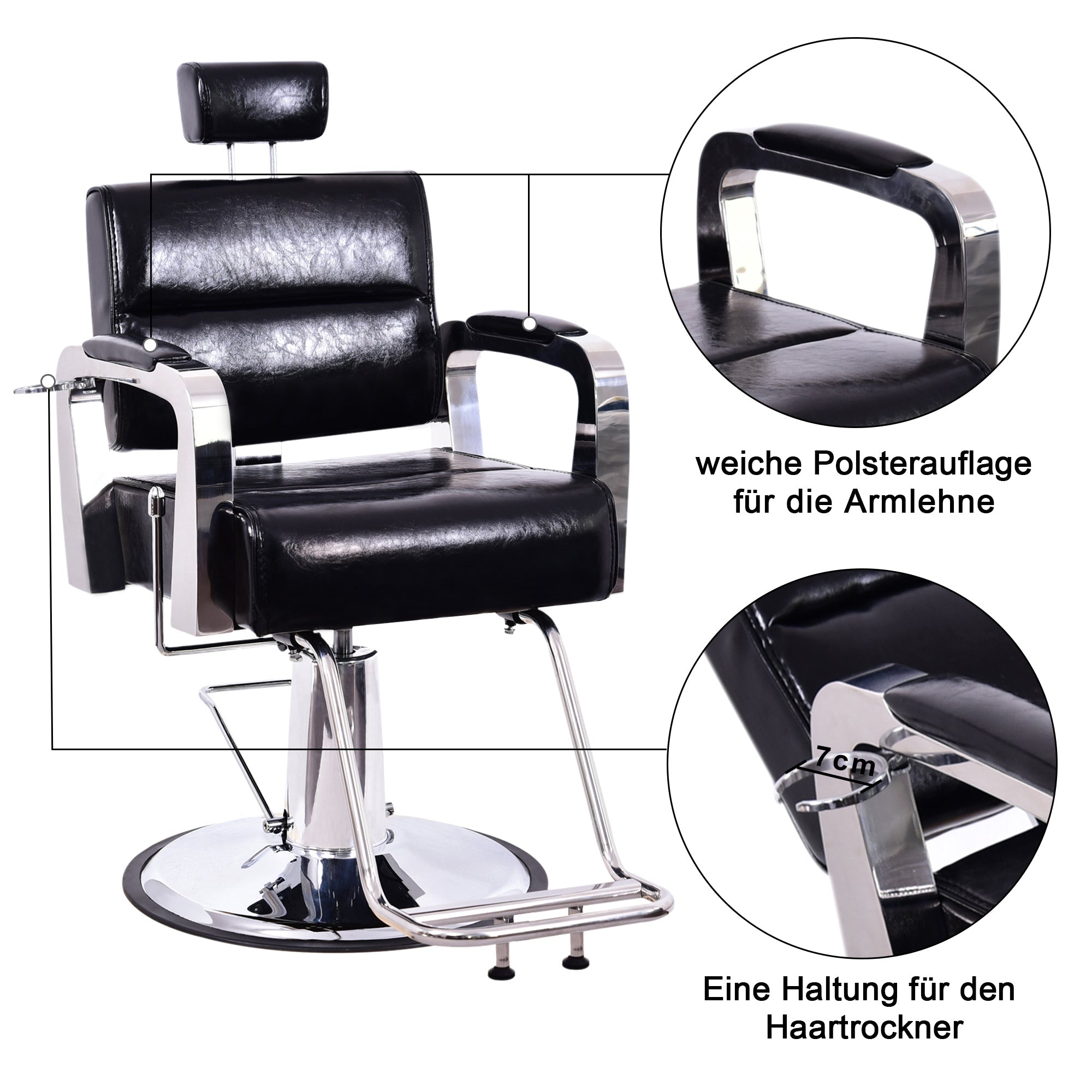 Friseurstuhl Bedienungsstuhl 3127BK