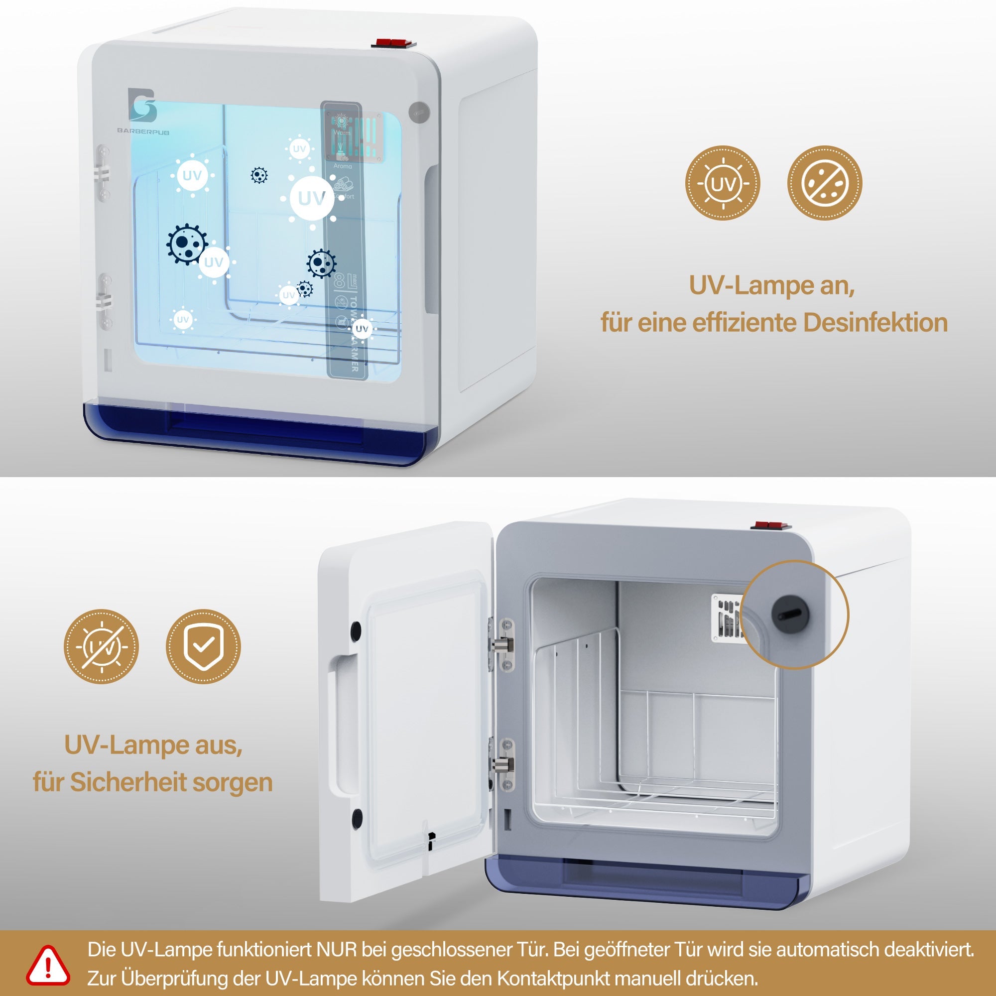 Handtuchwärmer mit UV-Sterilisator HW208W Weiß