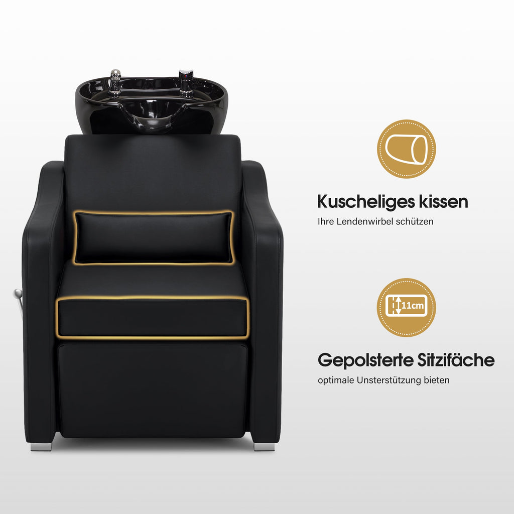 Friseurstuhl mit Waschbecken 8675 Schwarz