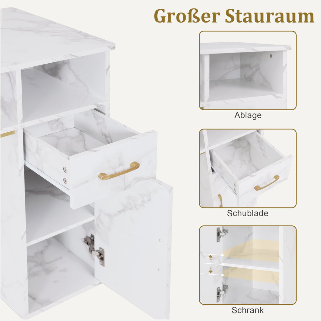 Manikürtisch mit Schublade & Schrank - Nageltisch mit Absaugung & 3 Steckdosen