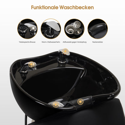 Friseurstuhl mit Waschbecken 8675 Schwarz
