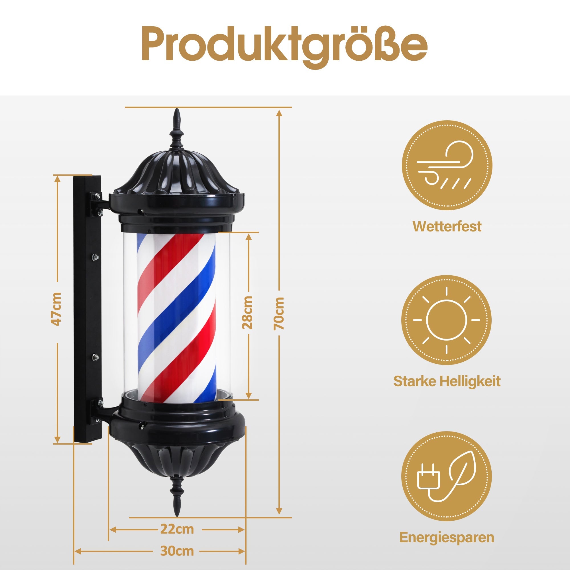 Barber Pole Barbierstab L054-1 Blau/Rot/Weis