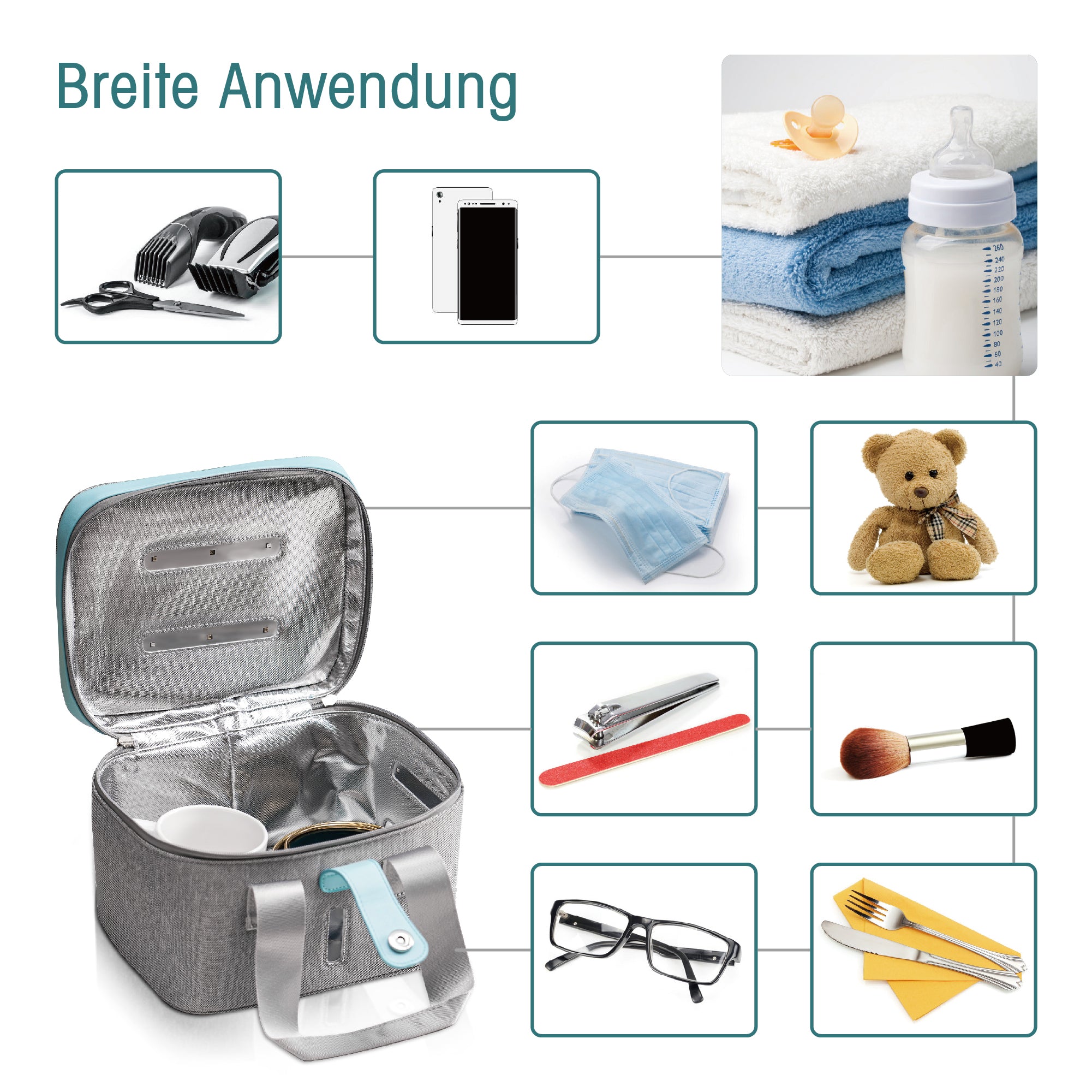 Tragbare UV Licht Sterilisator UV Desinfektion Tasche