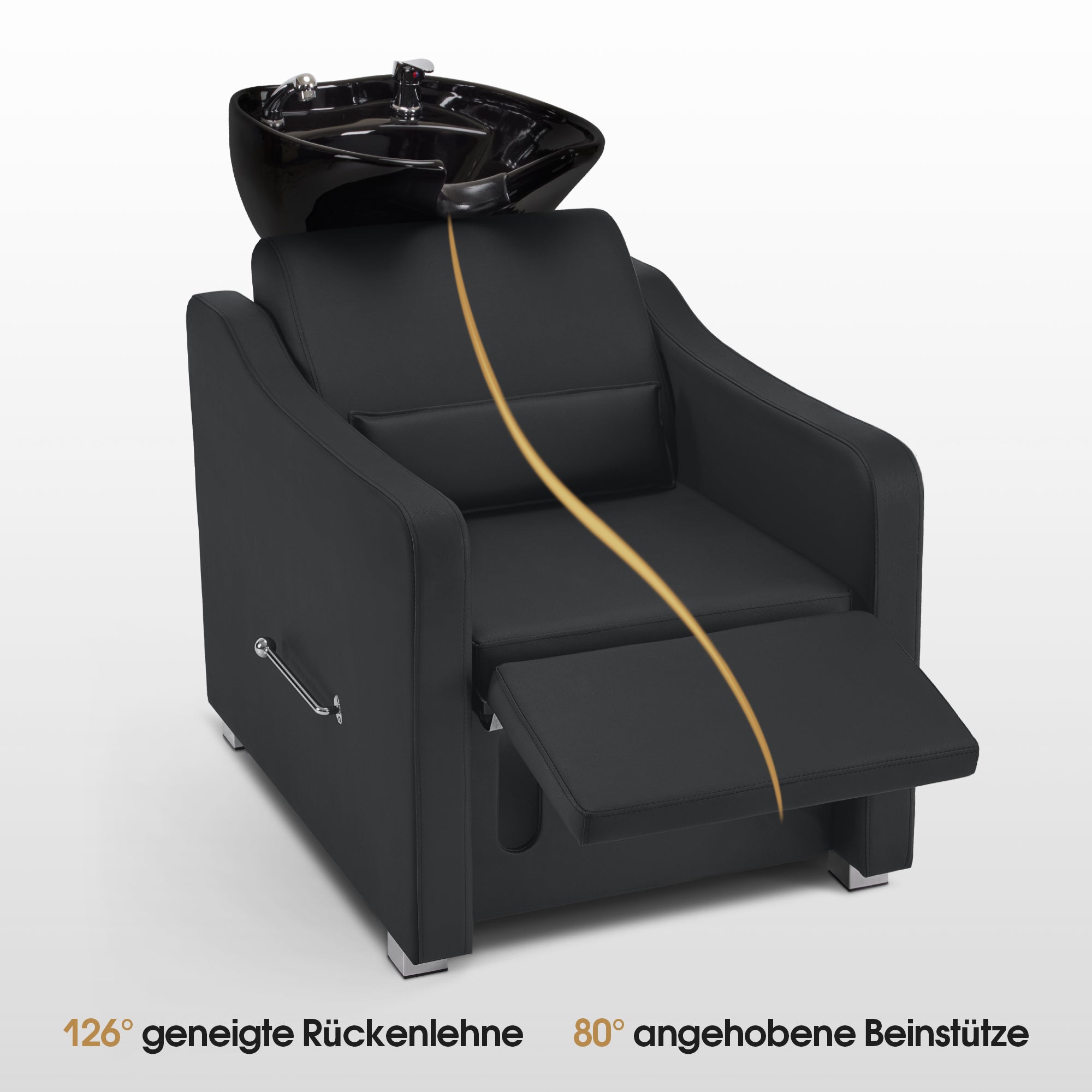 Friseurstuhl mit Waschbecken 8675 Schwarz