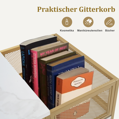 Schminktisch mit 6 Schubladen - Nageltisch aus Holz mit Metallgestell