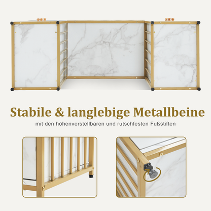 Schminktisch mit 6 Schubladen - Nageltisch aus Holz mit Metallgestell