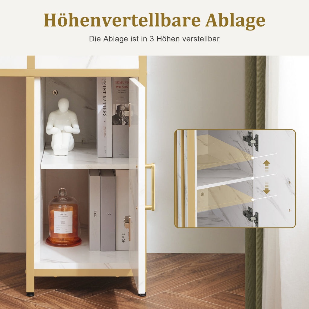 Schminktisch mit Spiegel - Frisiertisch Make-up Tisch mit 2 Schubladen & 3 Ablagen