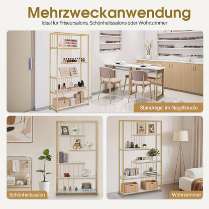 Bücherregal Standregal mit 5 Ebenen - Büroregal mit Metallrahmen