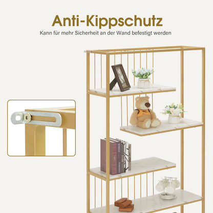 Bücherregal Standregal mit 5 Ebenen - Büroregal mit Metallrahmen