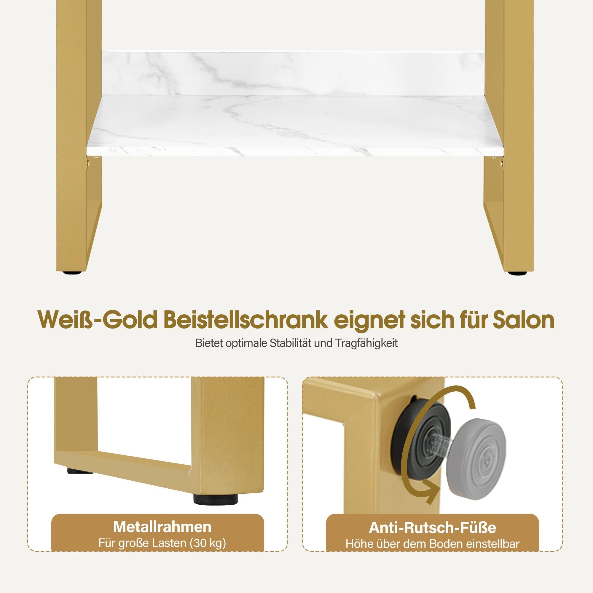 Sideboard mit 2 Schubladen - Badezimmerschrank mit Schrank & offener Ablage