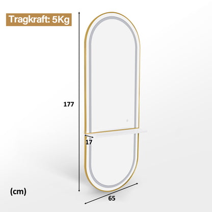 Wandspiegel mit Beleuchtung J6270 Weiß-Gold