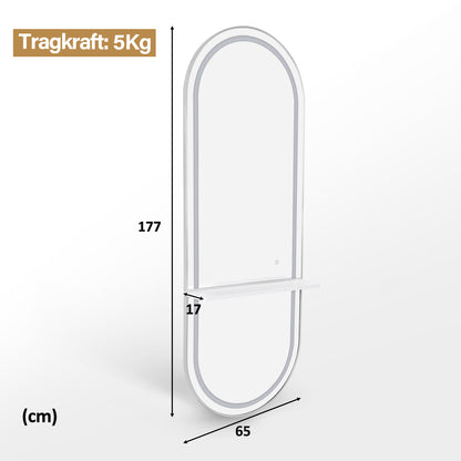 Wandspiegel mit Beleuchtung J6270 Silber