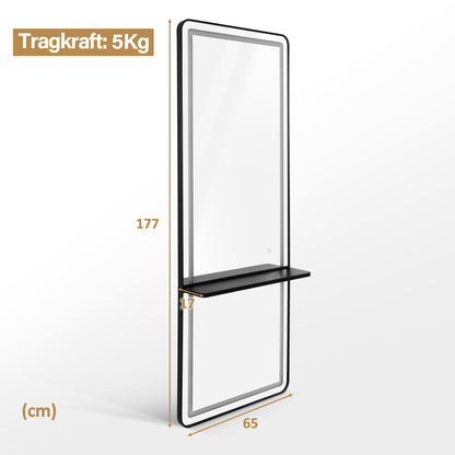 Wandspiegel mit Beleuchtung J6271 Schwarz