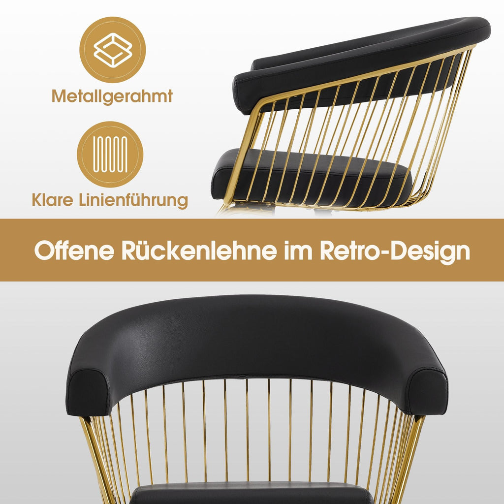 Friseurstuhl 2053 Gold-Schwarz