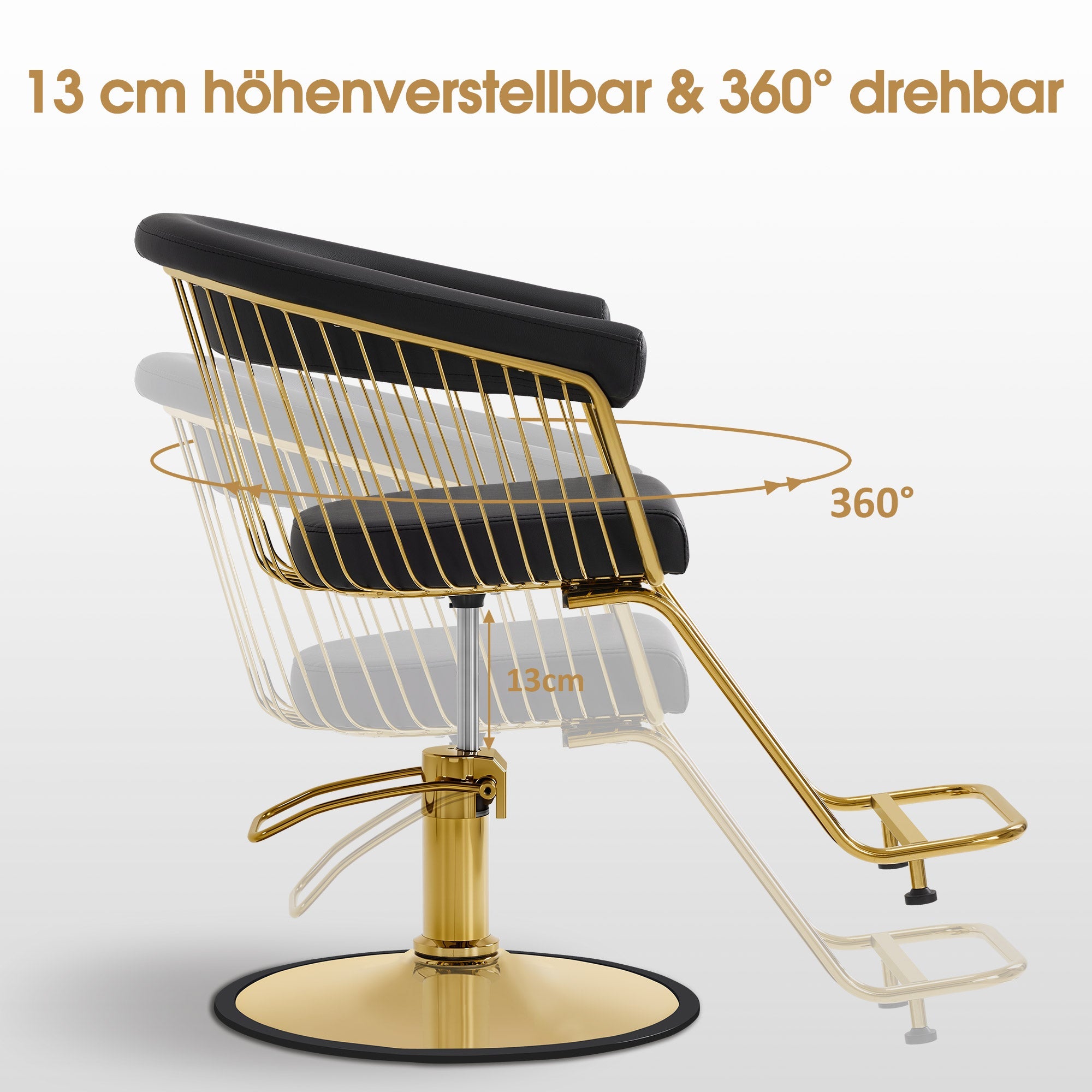 Friseurstuhl 2053 Gold-Schwarz