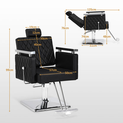 Friseurstuhl Stylingstuhl 2073 Schwarz