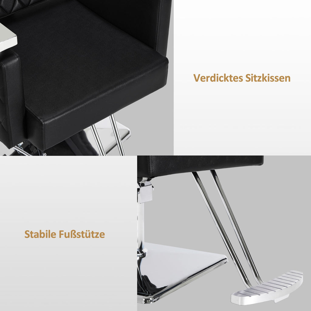 Friseurstuhl Stylingstuhl 2073 Schwarz