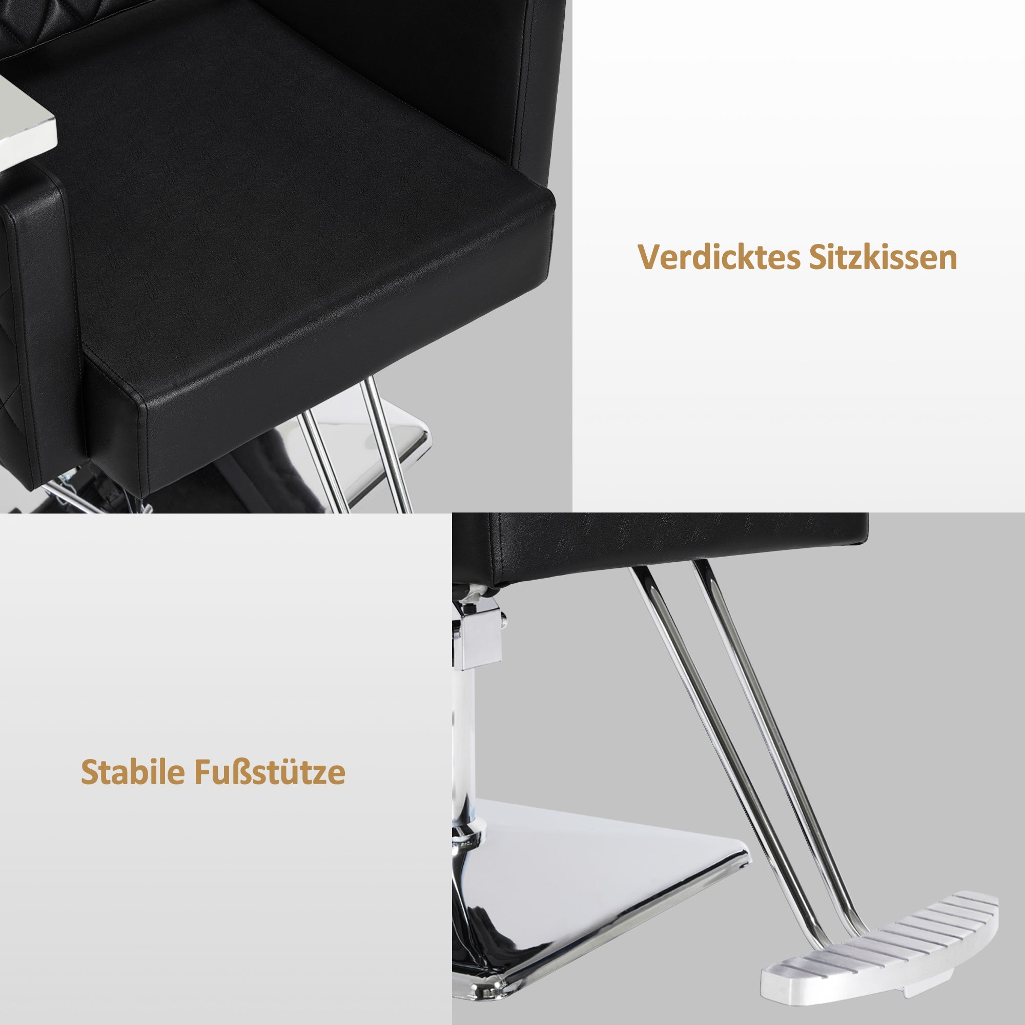 Friseurstuhl Stylingstuhl 2073 Schwarz