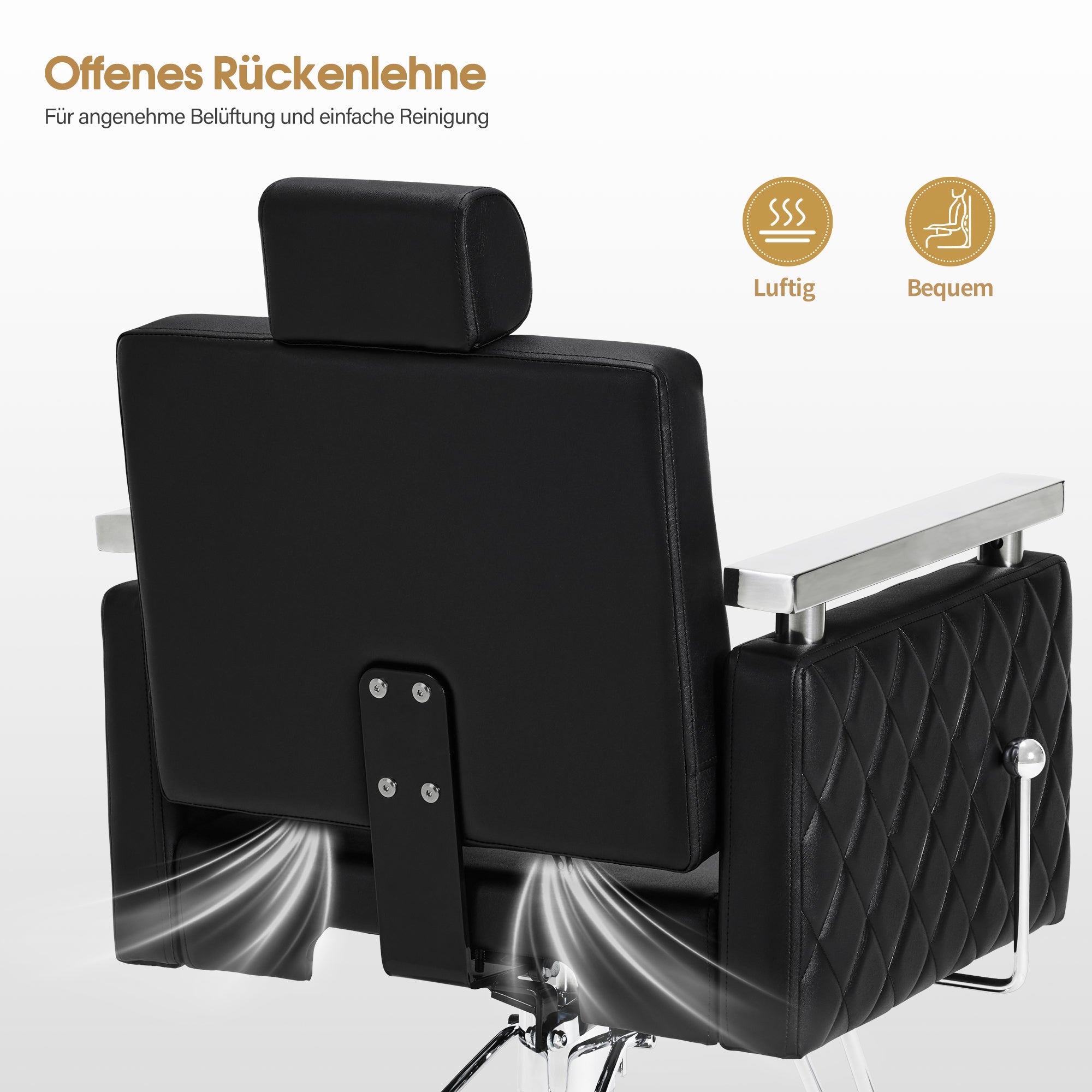 Friseurstuhl Stylingstuhl 2073 Schwarz