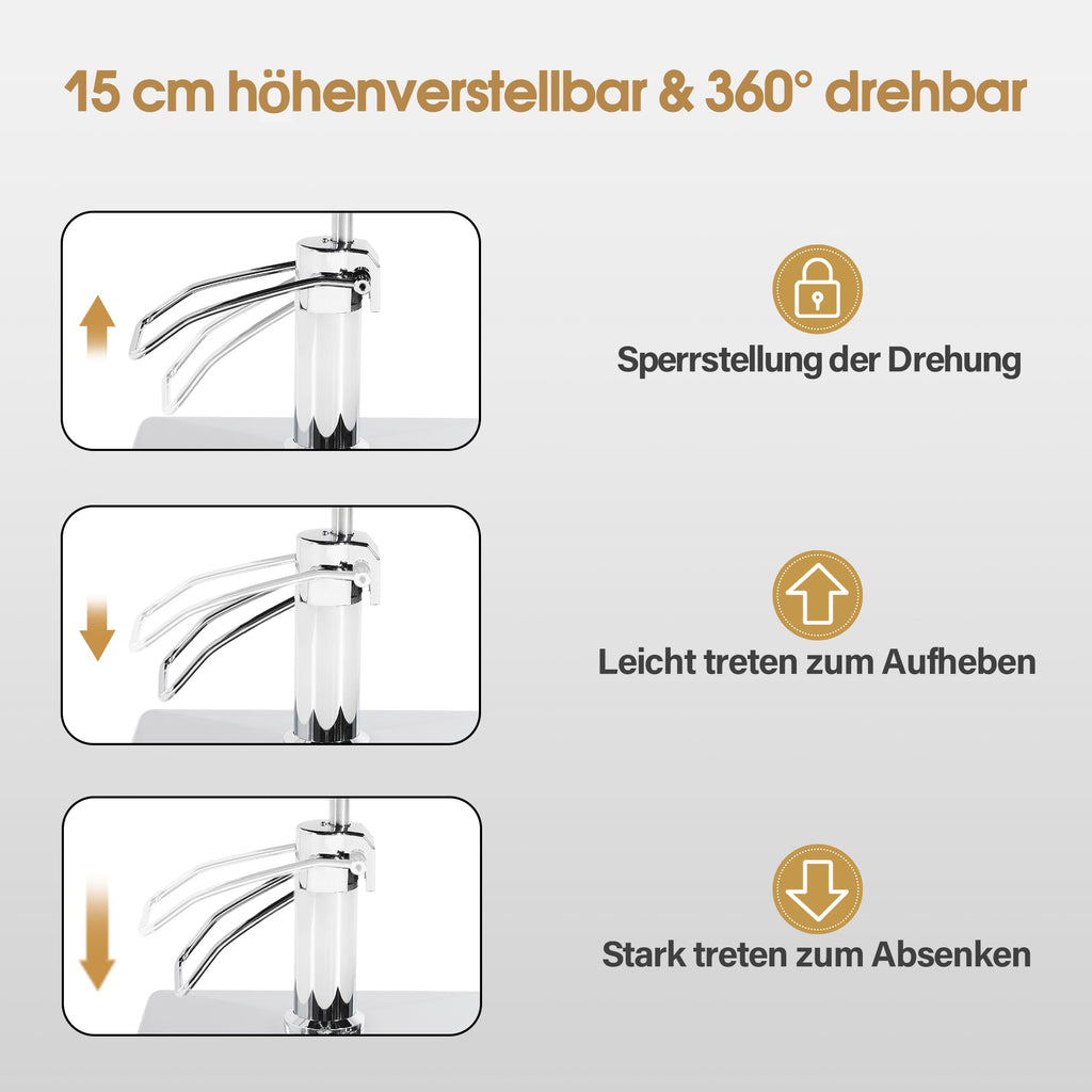 Friseurstuhl Stylingstuhl 2073 Schwarz