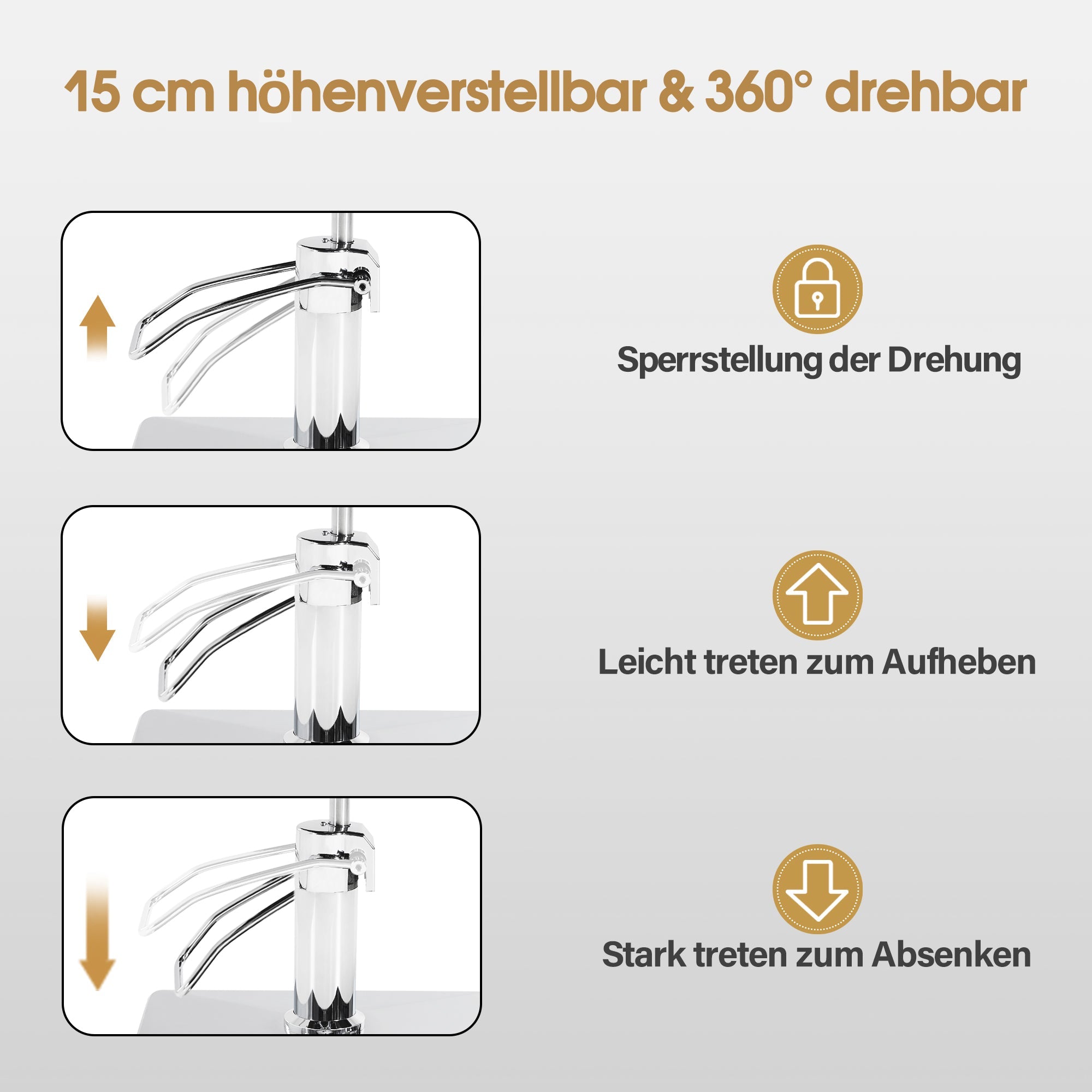 Friseurstuhl Stylingstuhl 2073 Schwarz