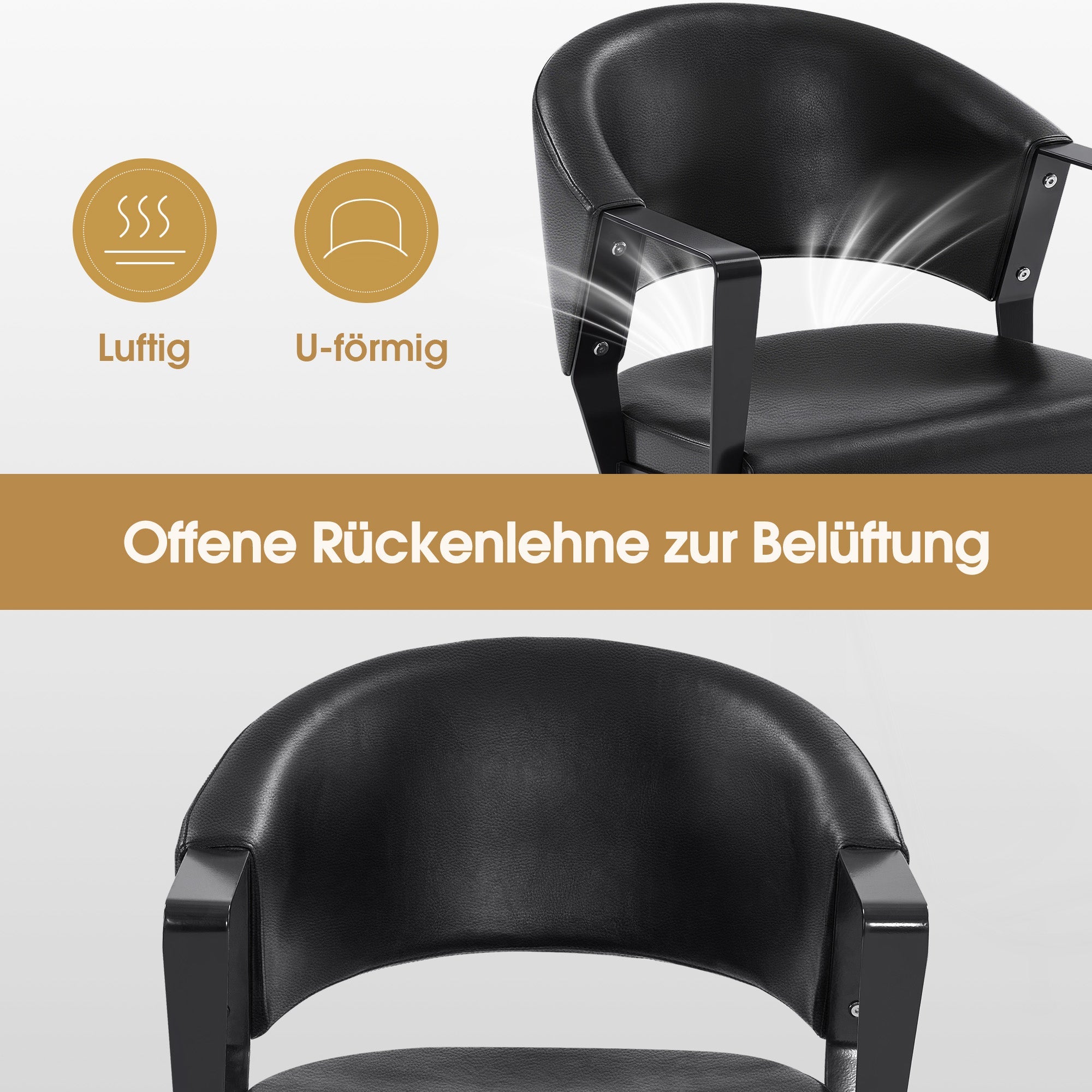 Friseurstuhl Modern 2083 Schwarz