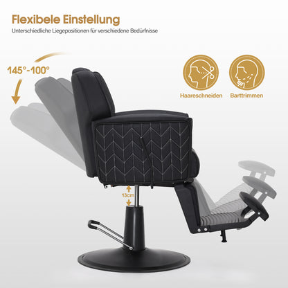 Friseurstuhl mit Kopfstütze 2625 Schwarz