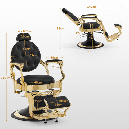 Friseurstuhl Vintage Schwarz 2933BK-F