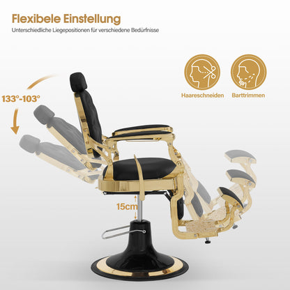 Friseurstuhl Vintage Schwarz 2933BK-F