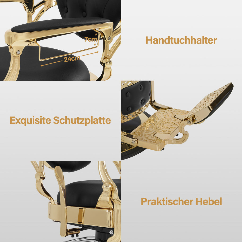 Friseurstuhl Vintage Schwarz 2933BK-F