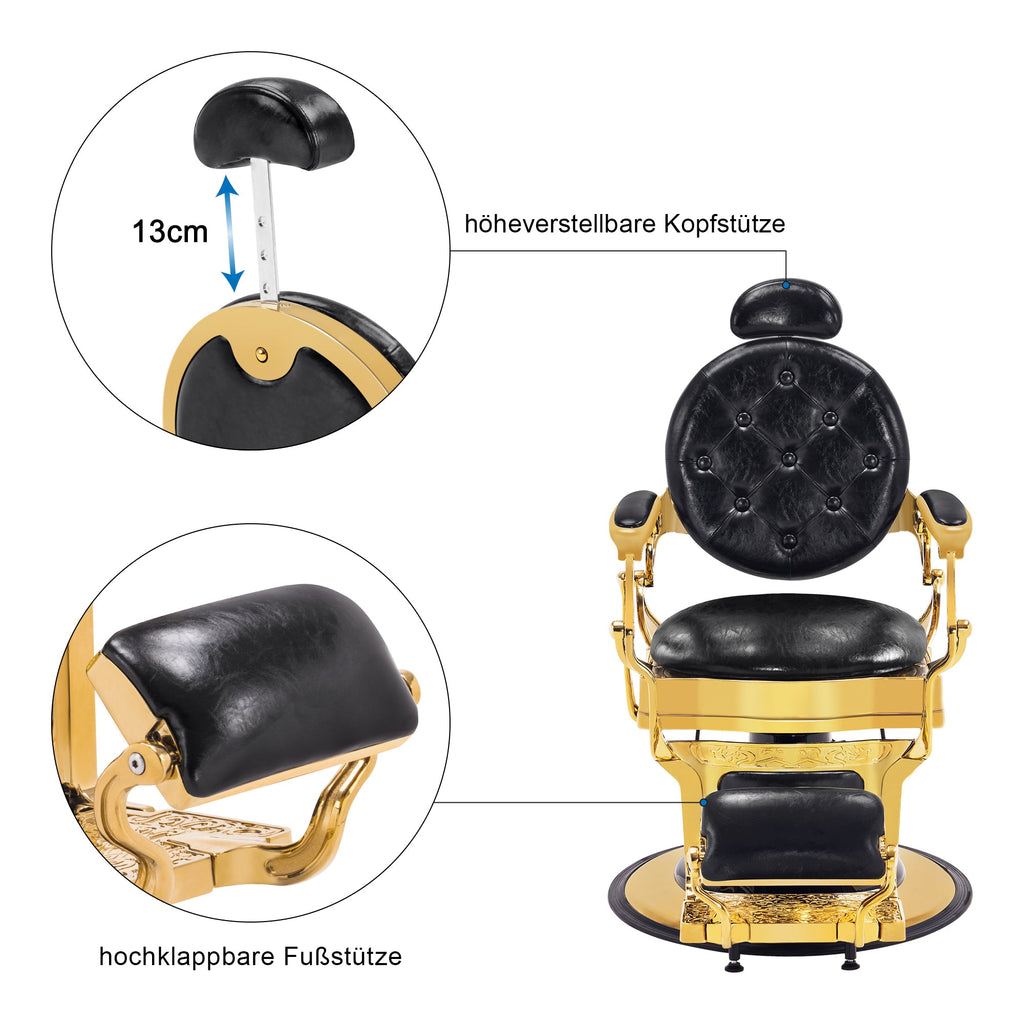 Friseurstuhl Retro Vintage Gold 2933GD-1