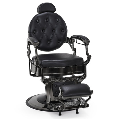 Friseurstuhl Retro Vintage Mattschwarz 2933BK
