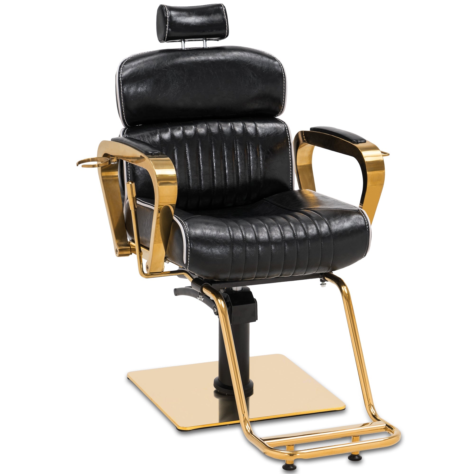 Friseurstuhl Vintage Retro 3078 Schwarz-Gold