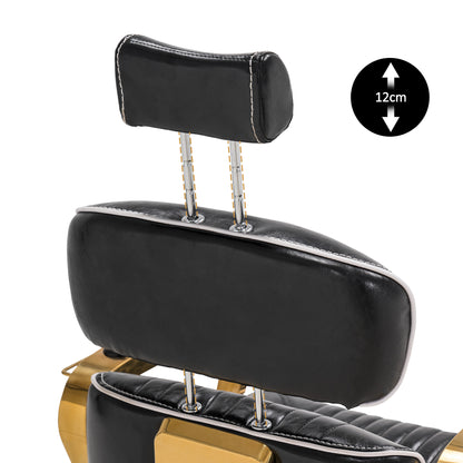 Friseurstuhl Vintage Retro 3078 Schwarz-Gold