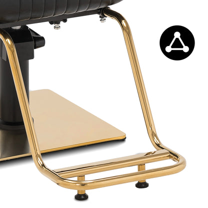 Friseurstuhl Vintage Retro 3078 Schwarz-Gold