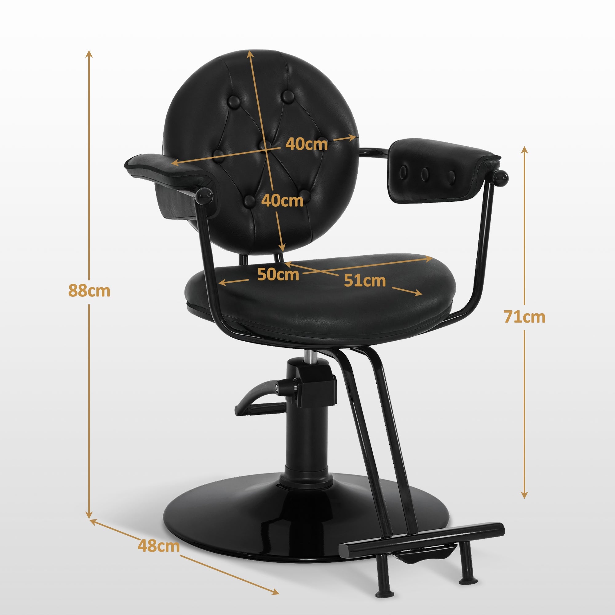 Friseurstuhl Vintage 3159 Schwarz