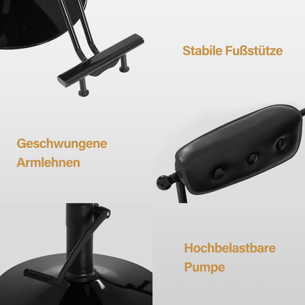 Friseurstuhl Vintage 3159 Schwarz