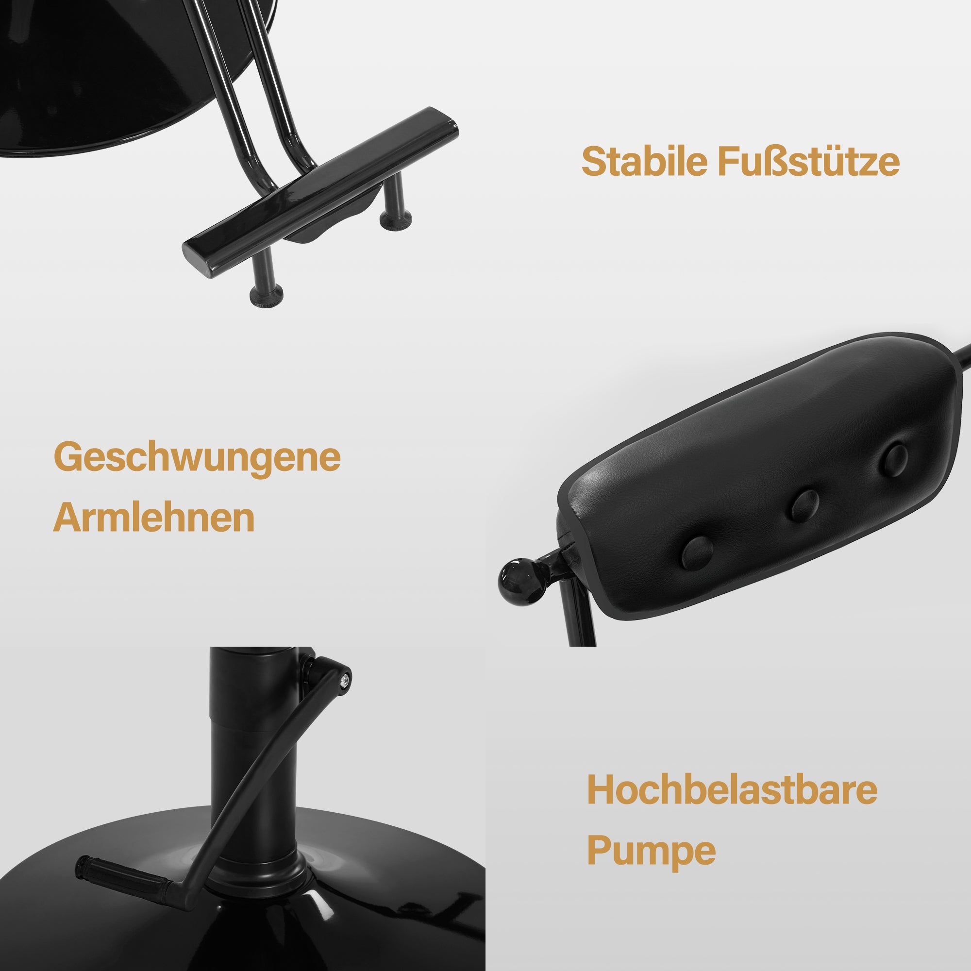 Friseurstuhl Vintage 3159 Schwarz