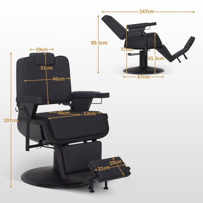 Friseurstuhl 3823 Schwarz