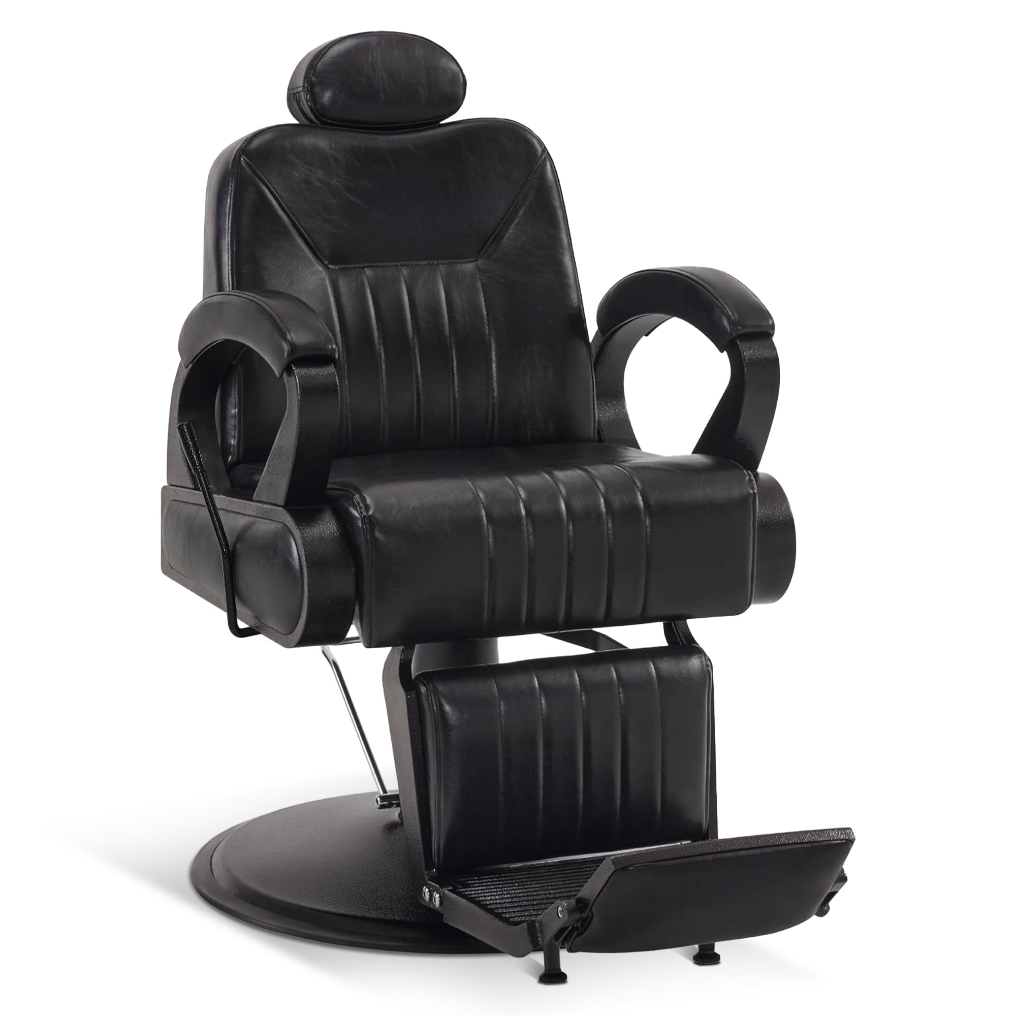 Friseurstuhl mit Kopfstütze 3851 Schwarz