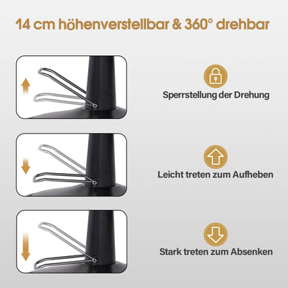 Friseurstuhl mit Kopfstütze 3851 Schwarz