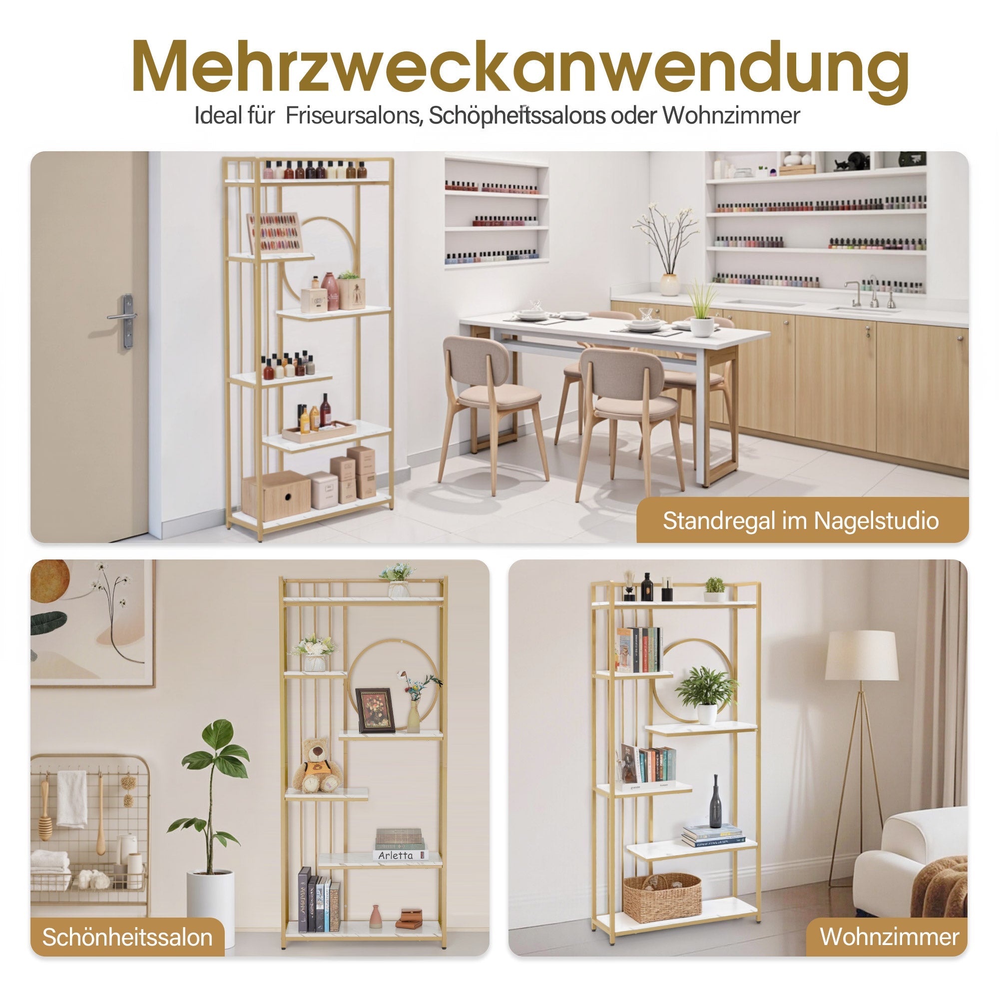 Bücherregal Standregal mit 6 Ebenen - Büroregal mit Metallrahmen