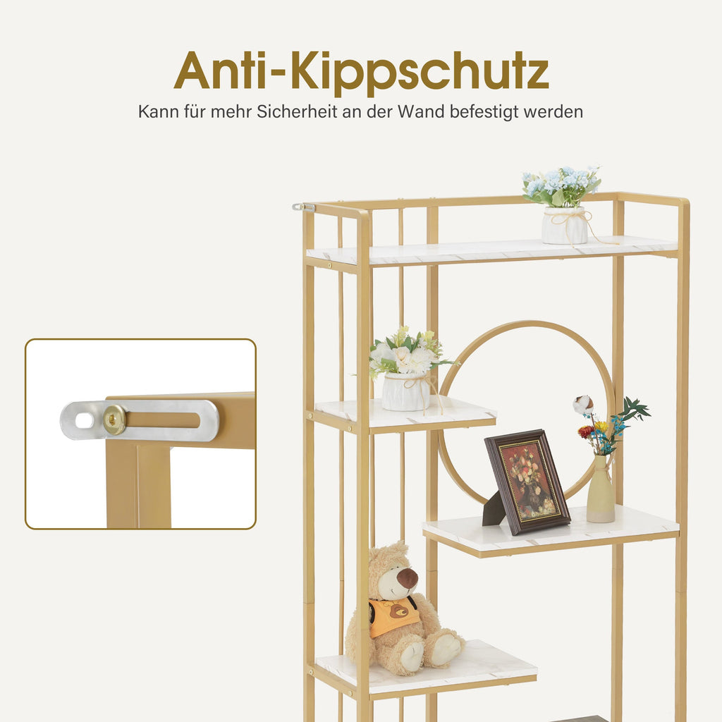 Bücherregal Standregal mit 6 Ebenen - Büroregal mit Metallrahmen