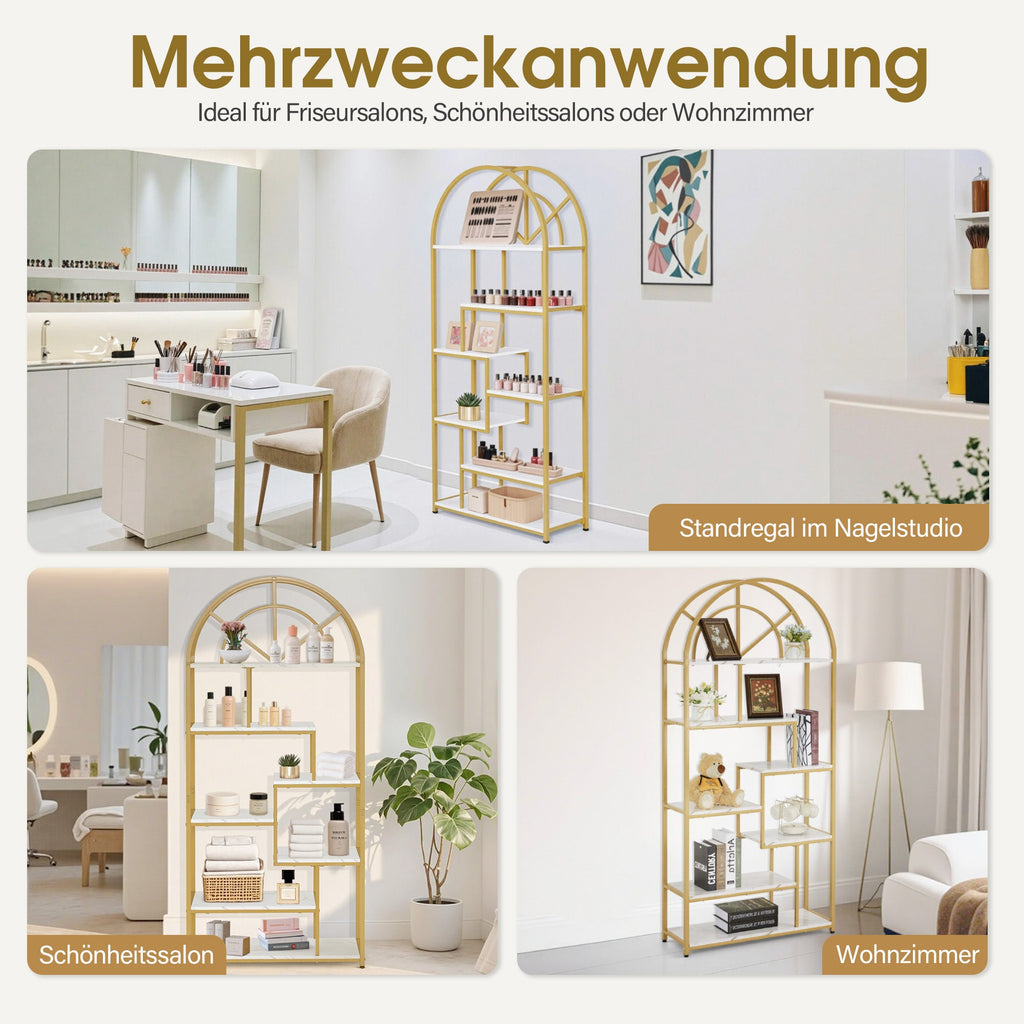 Bücherregal Standregal mit 7 Ebenen - Büroregal mit Metallrahmen