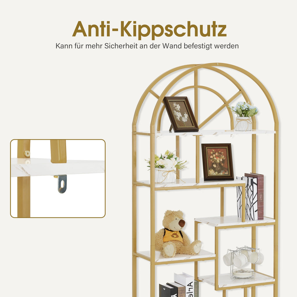 Bücherregal Standregal mit 7 Ebenen - Büroregal mit Metallrahmen