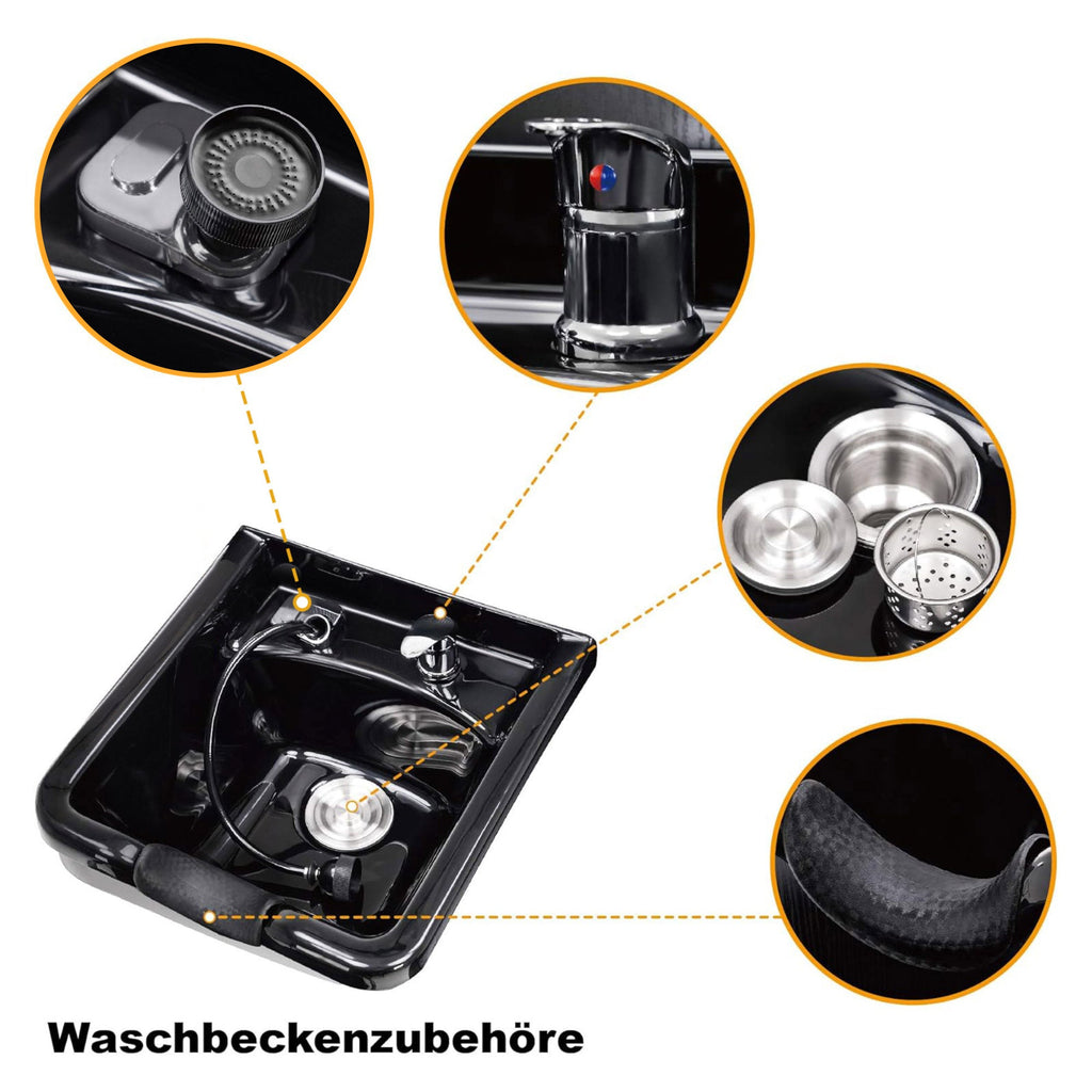 Professionelle Rückwärtswaschanlage ohne Stuhl 7154 Schwarz