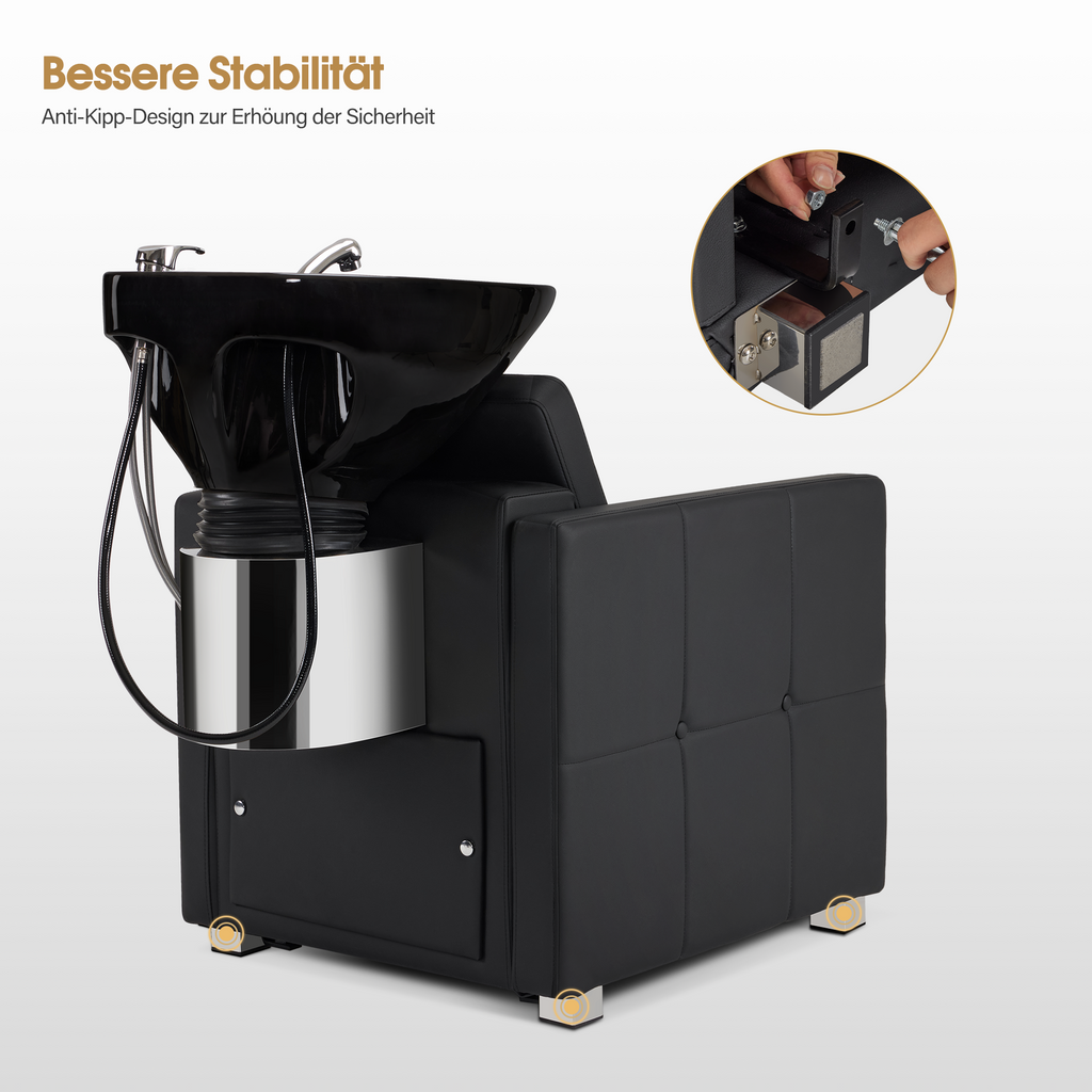 Friseurstuhl mit Waschbecken 8010 Schwarz